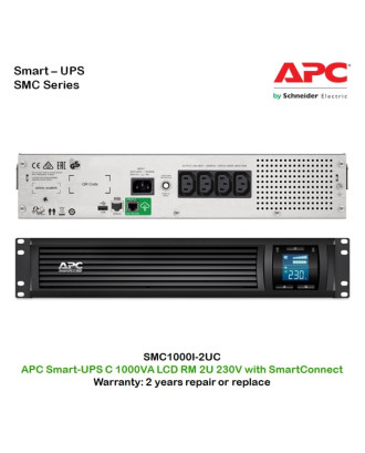 APC Smart-UPS C 1000VA LCD RM 2U 230V (SMC1000I-2UC)