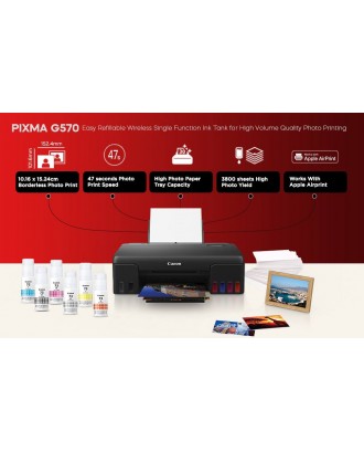 Canon PIXMA G570 Single Function (Print only) 6-Colour Wi-Fi Photo Printer