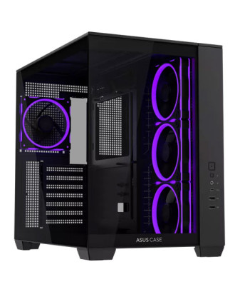 ASUS A32 PLUS ATX  Black ( Support ATX MB / USB C / Tempered Glass / Included 4 Fans ) 