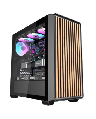 Case darkFlash DS900WD Wood Front ( Support ATX MB / USB 3.0 / Supported Liquid 360mm TOP  ) 