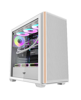 Case darkFlash DS900WS White Wood Side ( Support ATX MB / USB 3.0 / Supported Liquid 360mm TOP  ) 