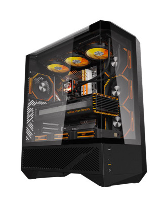 Case darkFlash DY460 Black ( Support ATX MB / USB3.2 Gen 2 Type-C included / 3 Glass Side  ) 