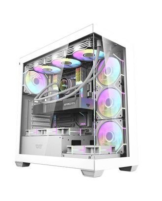 Case darkFlash DS900 White Glass ( Support ATX MB / USB Type-C / Supported Liquid 360mm TOP  ) 