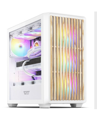 Case darkFlash DS900WD White Wood Front ( Support ATX MB / USB 3.0 / Supported Liquid 360mm TOP  ) 
