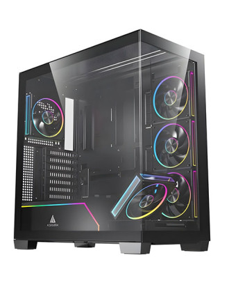 Acegeek Nebula Pro Black ( Support ATX MB / Type-C / Included ARGB Fan x 5pcs) 
