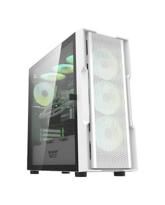 darkFlash DK431 White ( Support ATX MB / USB 3.0 / Tempered Glass / Included 4Fans ) 