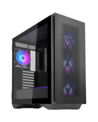 darkFlash DLS480 Black ( Support ATX MB / USB 3.0 / Tempered Glass / Included 4Fans ) 