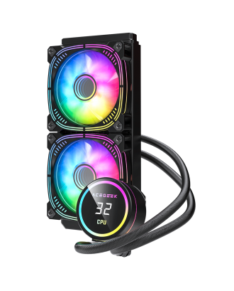Acegeek Temp C240 Black ( Liquid Cooling dual Fans / Support Intel and AMD CPU / ARGB Sync 5V )
