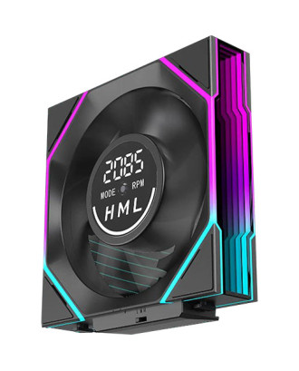 Interstellar V4 DGT Block FAN 120 Black ( Fans 12cm / ARGB Sync / 2100rpm / Speed Display / PWM / High Performance Fan ) 