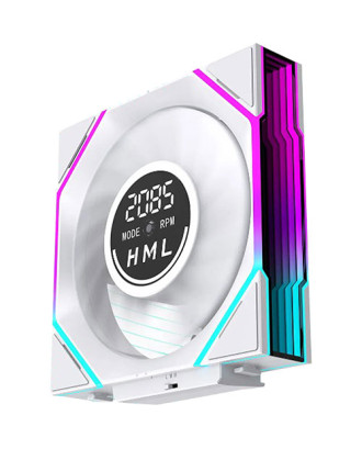 Interstellar V4 DGT Block FAN 120 White ( Fans 12cm / ARGB Sync / 2100rpm / Speed Display / PWM / High Performance Fan ) 