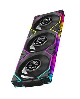 Interstellar V4 DGT Block FAN 360 Black Reverse ( 3x Fans 12cm / ARGB Sync / 2100rpm / Speed Display / PWM / High Performance Fan ) 