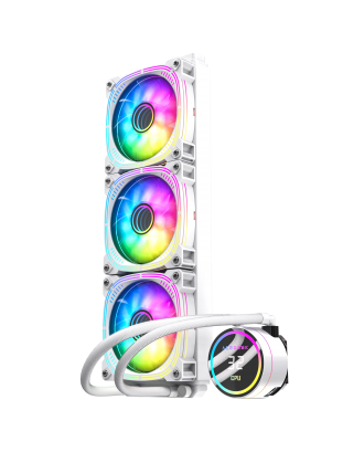 Acegeek Temp C360 White ( Liquid Cooling Three Fans / Support Intel and AMD CPU / ARGB Sync 5V )