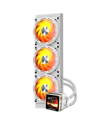 darkFlash DE360 White ( Liquid Cooling Three Fans / Support Intel and AMD CPU / LCD 2.88" IPS display )