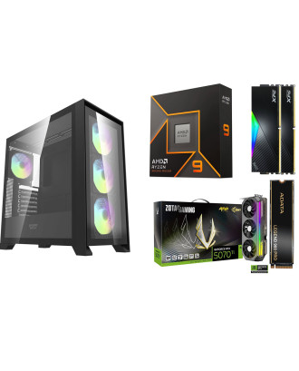 Desktop Gaming / Design ( Ryzen 9 9900X / Ram 32GB / M.2 PCIe​ 1TB 4.0 / ZOTAC RTX 5070Ti AMP 16GB  ) 