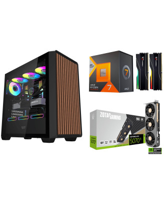 Desktop Gaming / Design ( Ryzen 7 7800X 3D / Ram 32GB / M.2 PCIe​ 1TB 4.0 / RTX 5070Ti 16GB  ) 