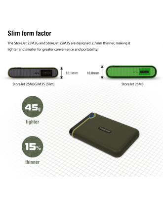 External HDD Transcend StoreJet  25M3G 2TB (USB 3.1 Gen 1)