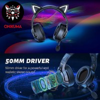 HEADSET ONIKUMA K9 CAT EAR GAMING WITH RGB BACKLIG...