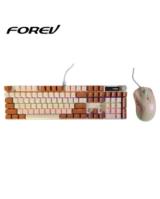 Keyboard & Mouse Set Gaming Forev Q600 Mechanical Blue Switches
