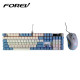 Keyboard & Mouse Set Gaming Forev Q600 Mechanical Blue Switches