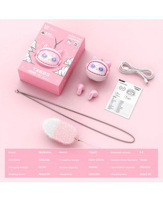 EARBUDS ONIKUMA TX603 Pink Bluetooth EARBUDS ONIKUMA TX603 Pink Bluetooth