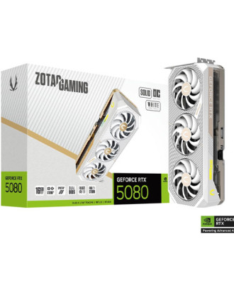ZOTAC GAMING GeForce RTX 5080 SOLID White GDDR7 (16GB GDDR7  / 256bits / Three Fans / 3 Years warranty )