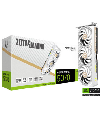 ZOTAC GAMING GeForce RTX 5070 AMP White GDDR7 ( 12GB GDDR7  / 256bits / Three Fans / 3 Years warranty )