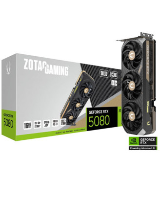 ZOTAC GAMING GeForce RTX 5080 SOLID Core OC GDDR7 (16GB GDDR7  / 256bits / Three Fans / 3 Years warranty )
