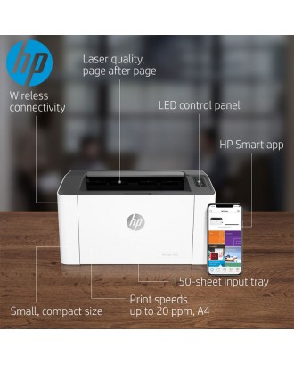 HP LaserJet 107W B/W Print Only A4 USB, Wi-Fi (Toner 107A)