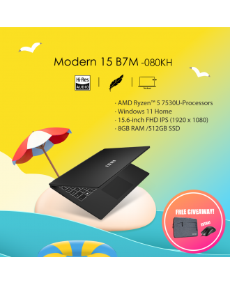 MSI Modern 15 B7M-080KH ( R5 7530U / 8GB / SSD 512GB PCIE / 15.6"FHD ) 