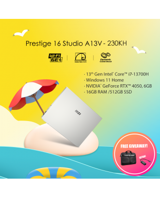 MSI Prestige 16Studio A13VE-230KH ( i7 13700H / 16GB / SSD 512GB PCIE /  RTX4050 6GB / 16"QHD) 