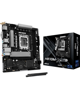 Asrock H810M-X WiFi ( LGA 1851 / Ram DDR5 / M.2 Gen4 / ARGB 5V connector / WiFi / DP&HDMI & VGA ports )