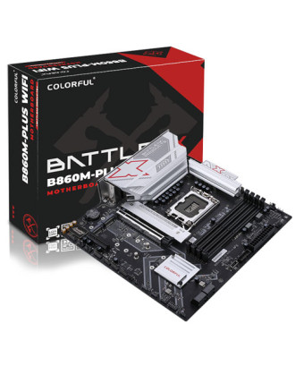 Colorful BATTLE-AX B860M-PLUS WIFI V20 ( LGA 1851 / Ram 4 Slots / WiFi 6E + Bluetooth 5.3 ) Colorful BATTLE-AX B860M-PLUS WIFI V20 ( LGA 1851 / Ram 4 Slots / WiFi 6E + Bluetooth 5.3 )