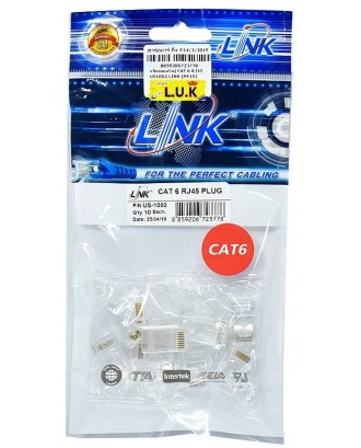 LINK CAT 6 RJ45 PLUG , 2 Layer with pre-insert bar (P/N: US-1002) 10Pcs