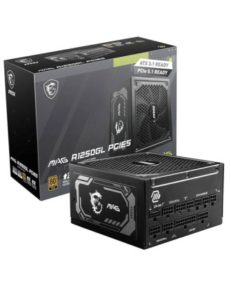 MSI MAG A1250GL PCIE5 ATX 3.1 ( 1250W / Full Modular / 80+ Gold / PCIe 5.1 ready / Japanese Capacitors / 10Years Warranty ) MSI MAG A1250GL PCIE5 ATX 3.1 ( 1250W / Full Modular / 80+ Gold / PCIe 5.1 ready / Japanese Capacitors / 10Years Warranty )