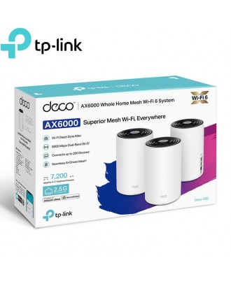 TP-Link Deco X80 AX6000 Dual-Band Mesh WiFi 6 System (3-Pack)